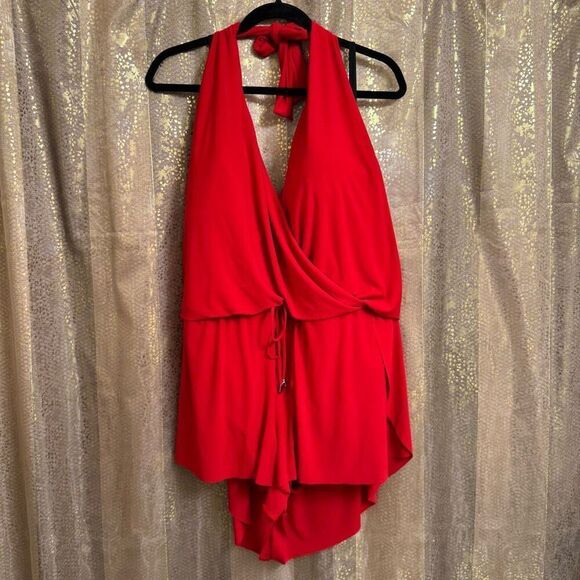 Magicsuit Bianca Rouge Red Swimsuit One Piece Shorts Romper 22W NWT - Picture 1 of 13